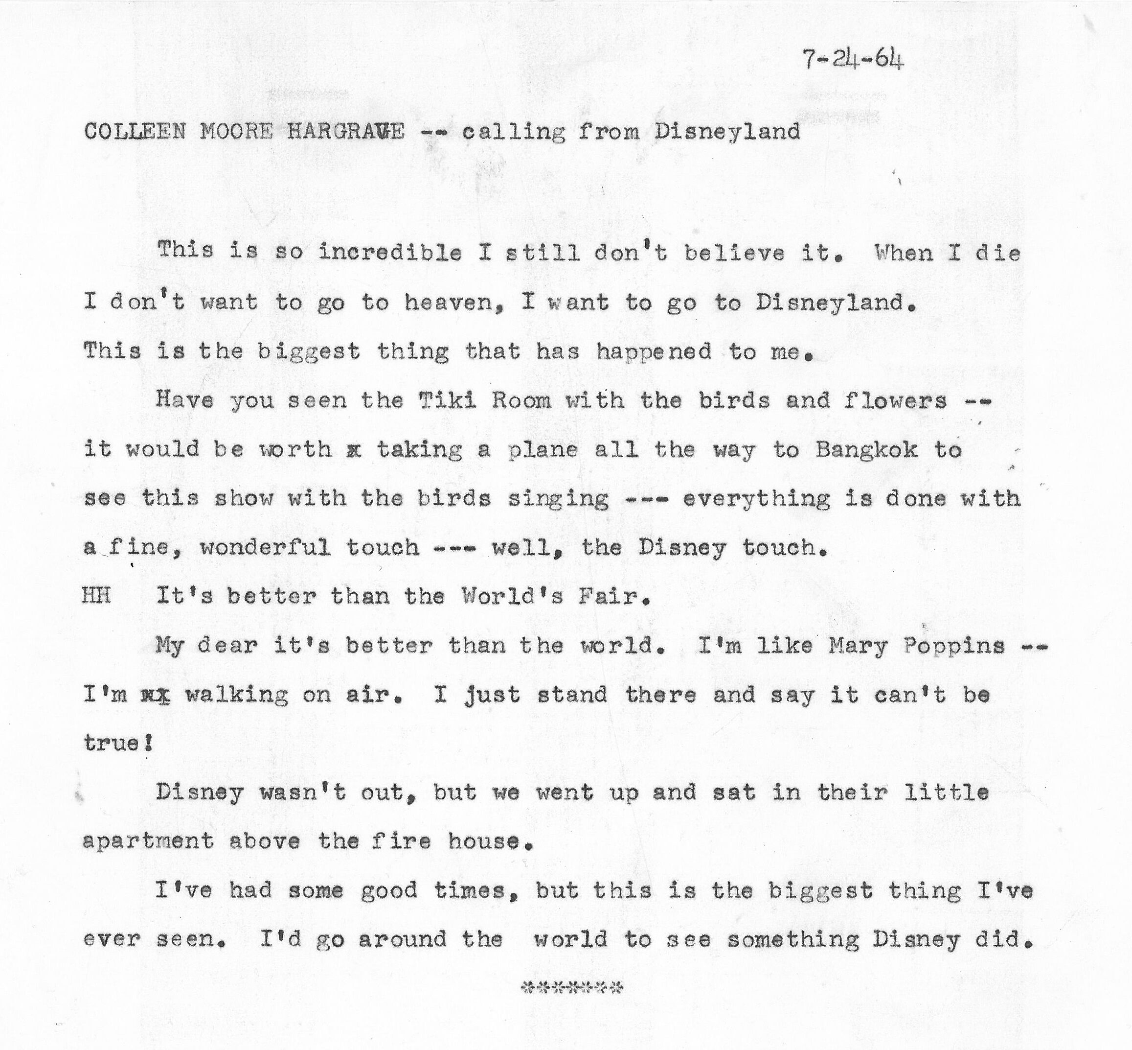 Colleen Moore's letter