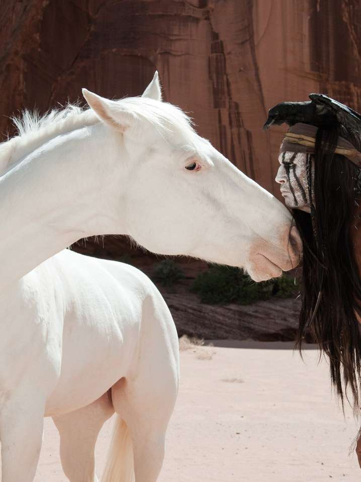 Silver and Johnny Depp as Tonto